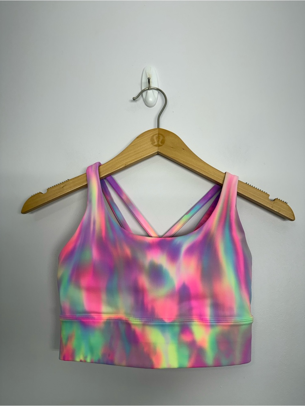 39: Lululemon Energy Longline Bra Medium Support B–D Cups Psychedelic Wash Sz 4